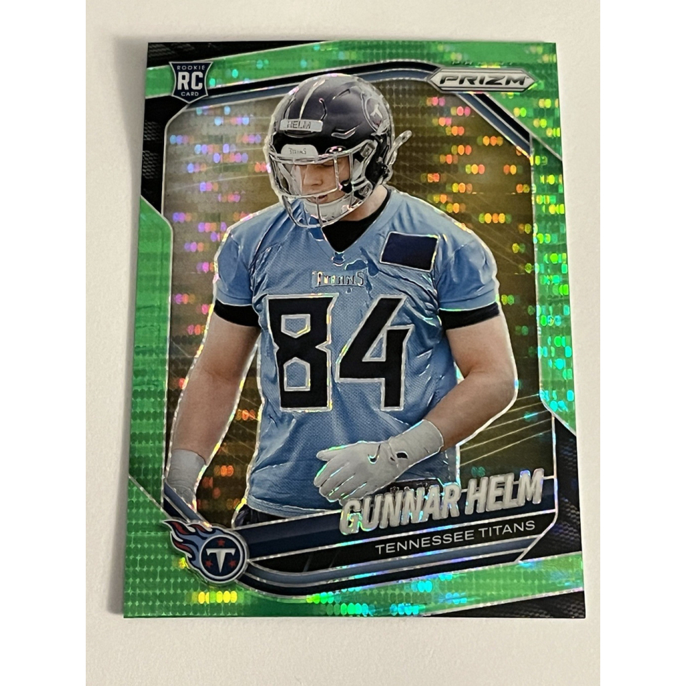 Gunnar Helm 2025 Panini Prizm #359 RC Neon Green Pulsar Titans